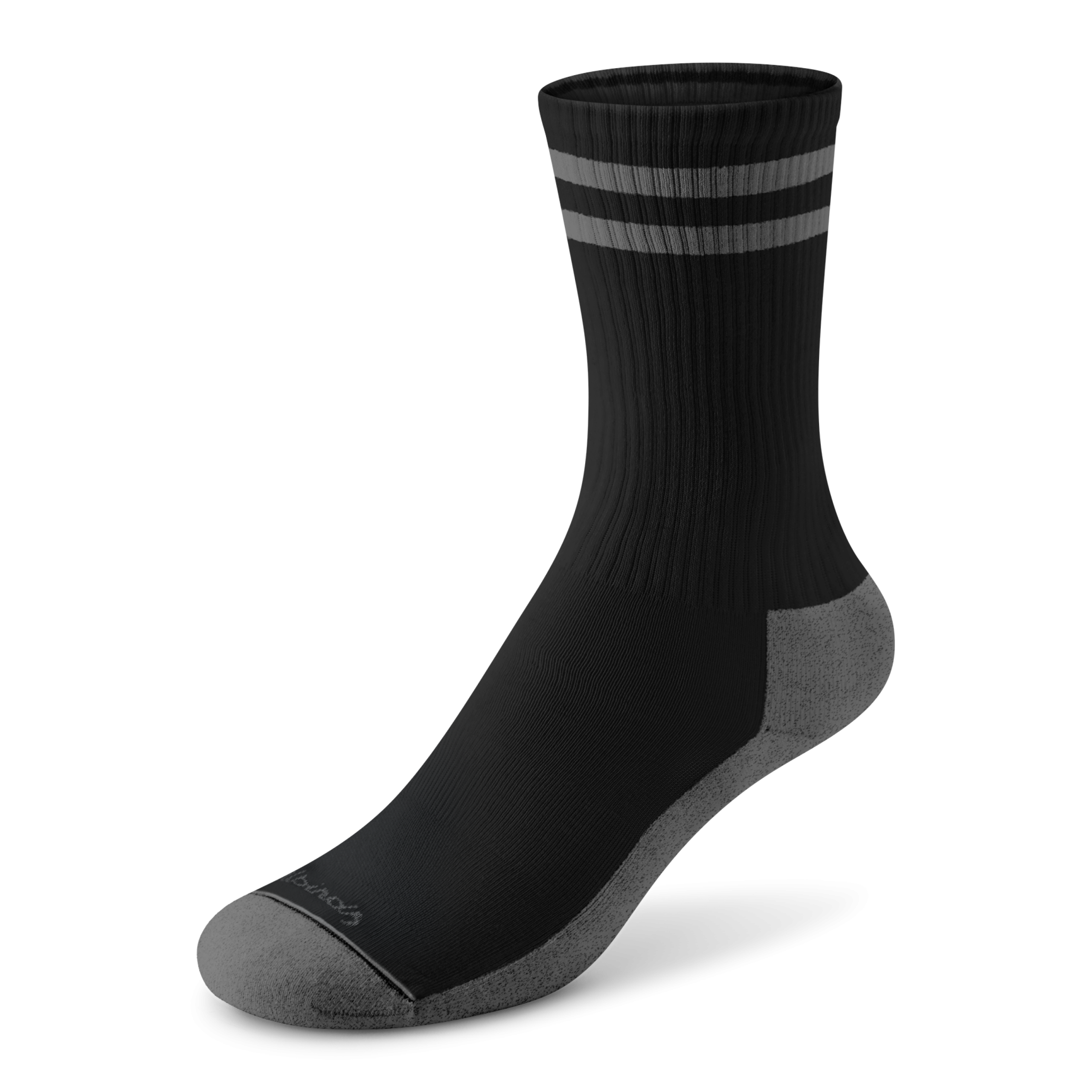 Anytime Crew Sock - Natural Black/Dark Grey Stripe
